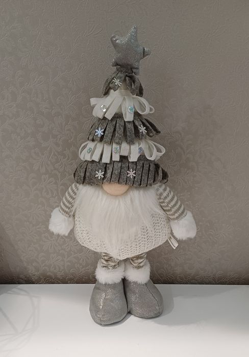 Іграшка декоративний новорічний гномик на ніжках