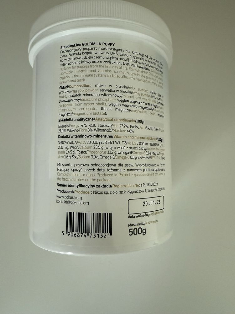 Nowe Goldmilk puppy Pokusa mleko dla szczeniąt 500 g