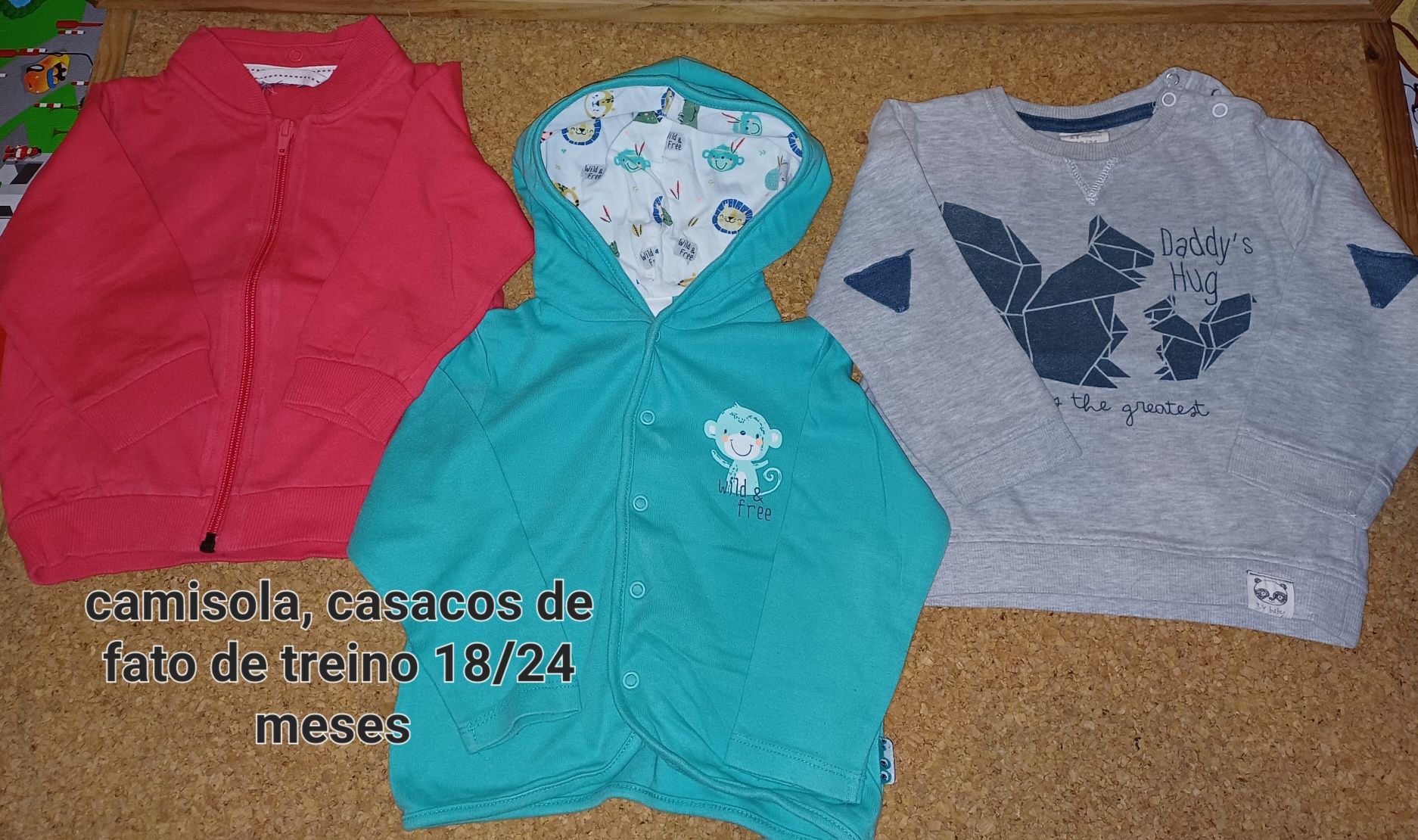 Conjunto de 2 casacos, 1 camisola manga comprida 18/24 meses