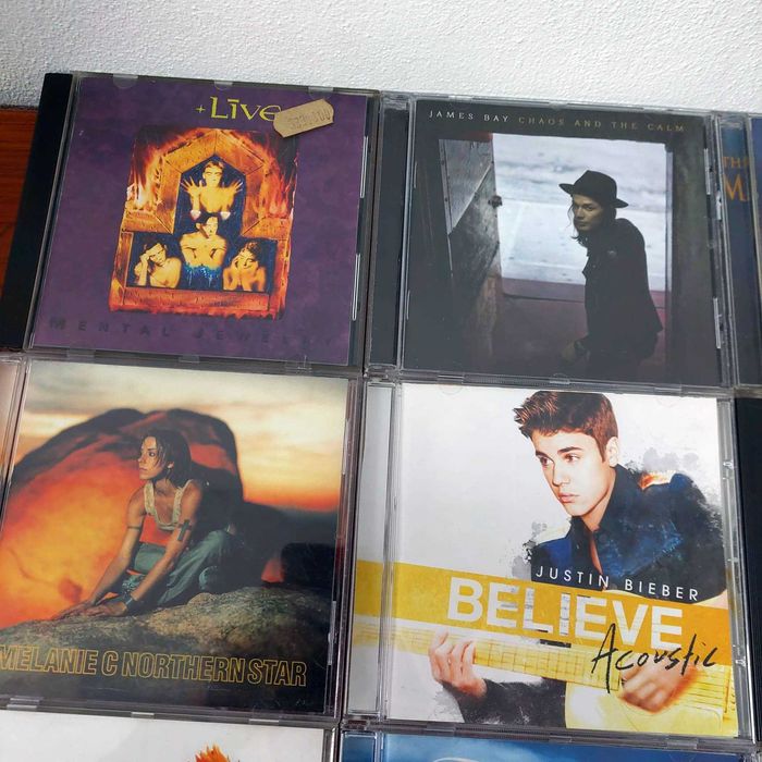 Conjunto de 9 CD's Live James Bay Christina Aguilera Justin Bieber
