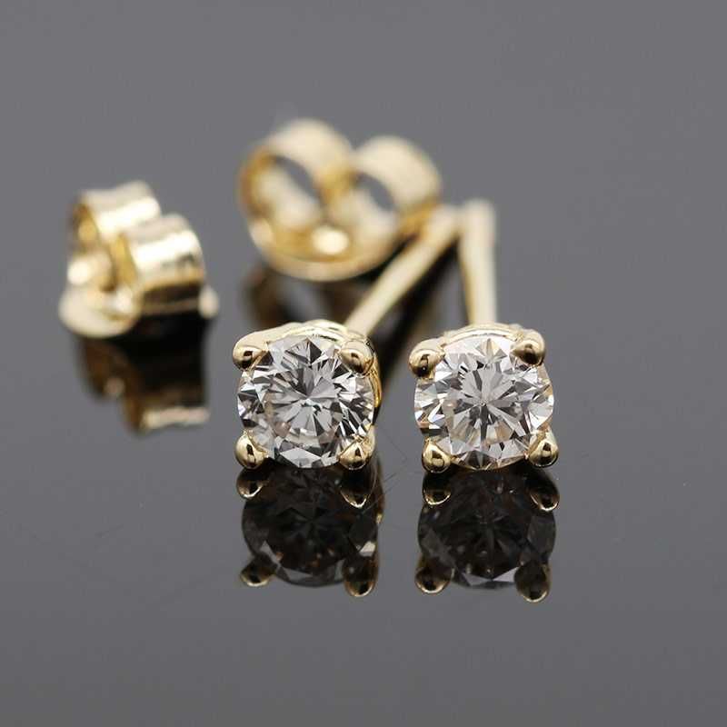 Złote kolczyki z brylantami 0.20ct PONADCZASOWE 18K
