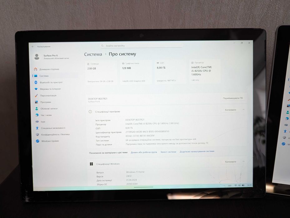 Планшети Microsoft Surface Pro 5,6 i5 8/256гб на запчастини