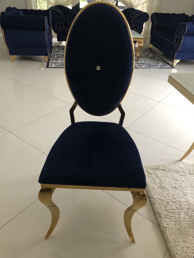 Krzesła glamour granat ze złotym