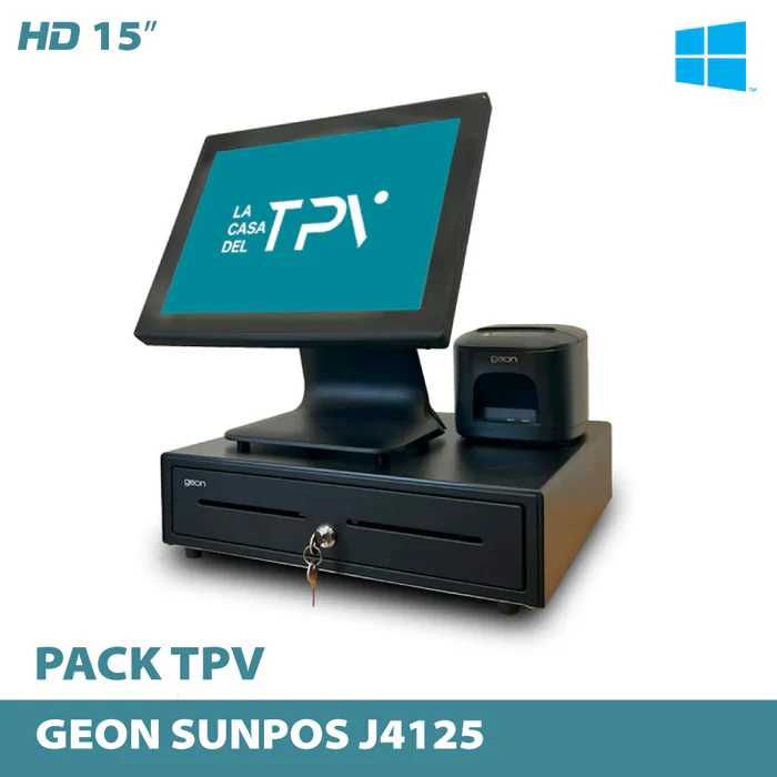 Pack TPV Geon Sunpos J4125 8 Gb Ram / 128 GB ssd Windows