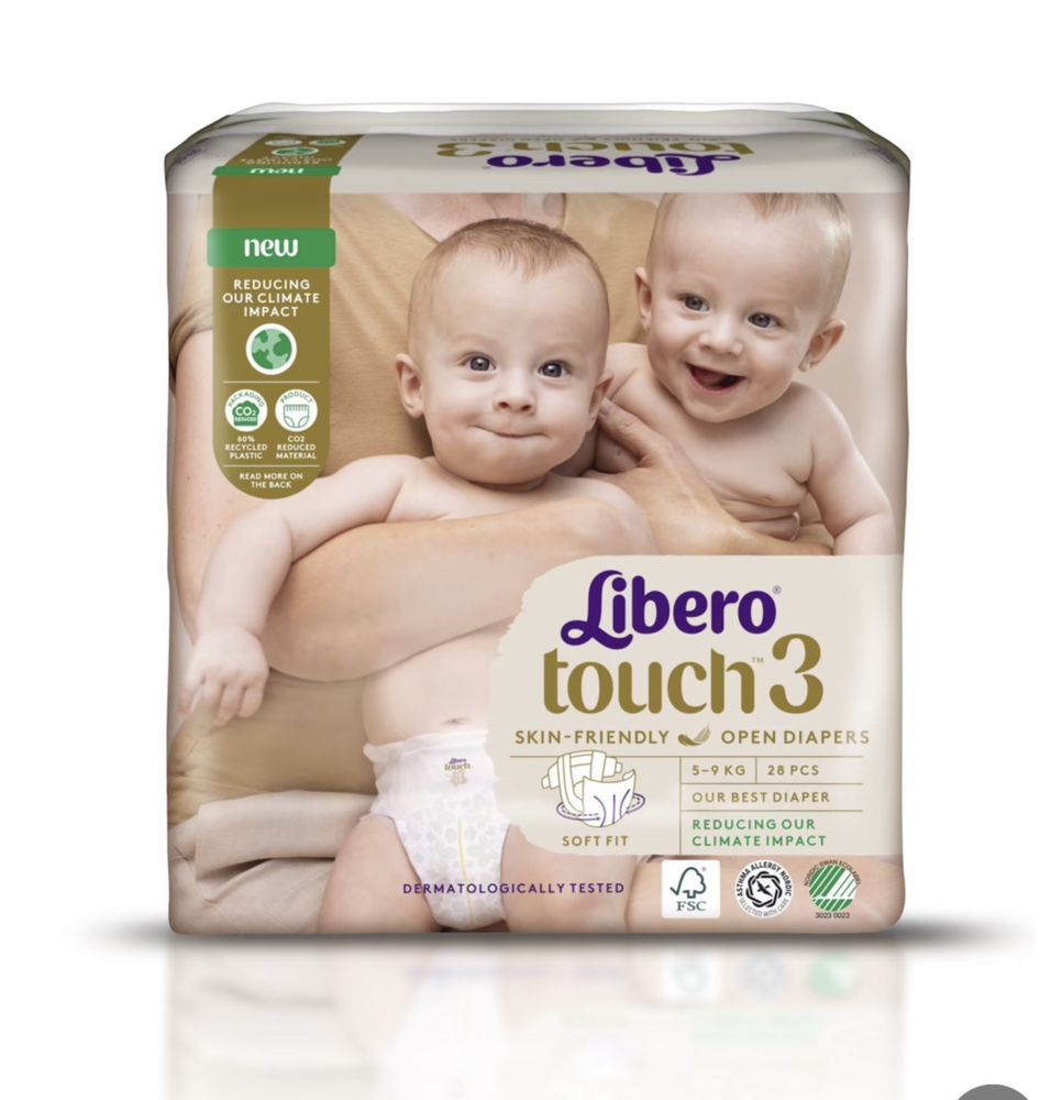 Дитячі підгузки Libero Touch 3 р 28 шт. Безкоштовна доставка