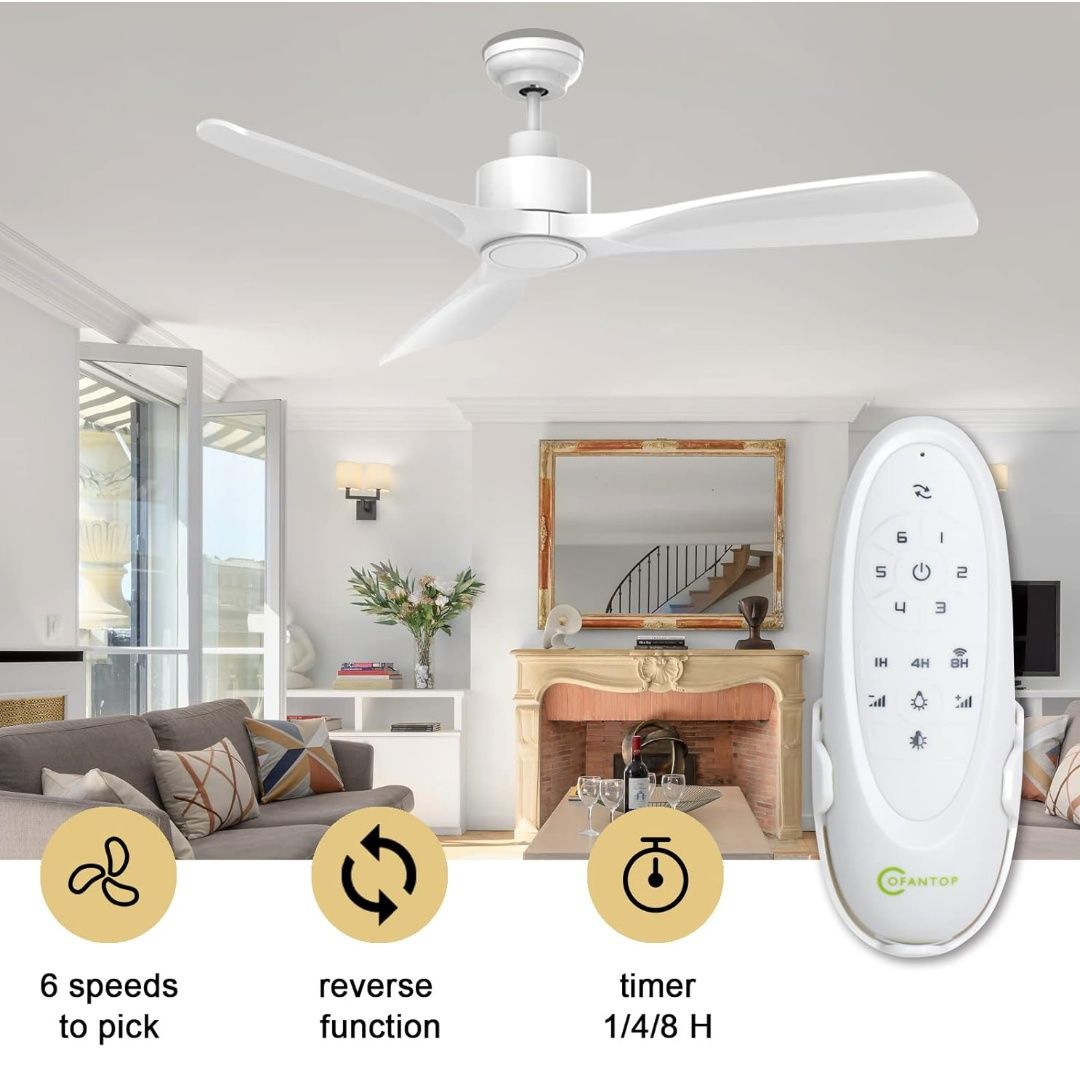 Wentylator sufitowy OFANTOP 132cm z oświetleniem LED i pilotem