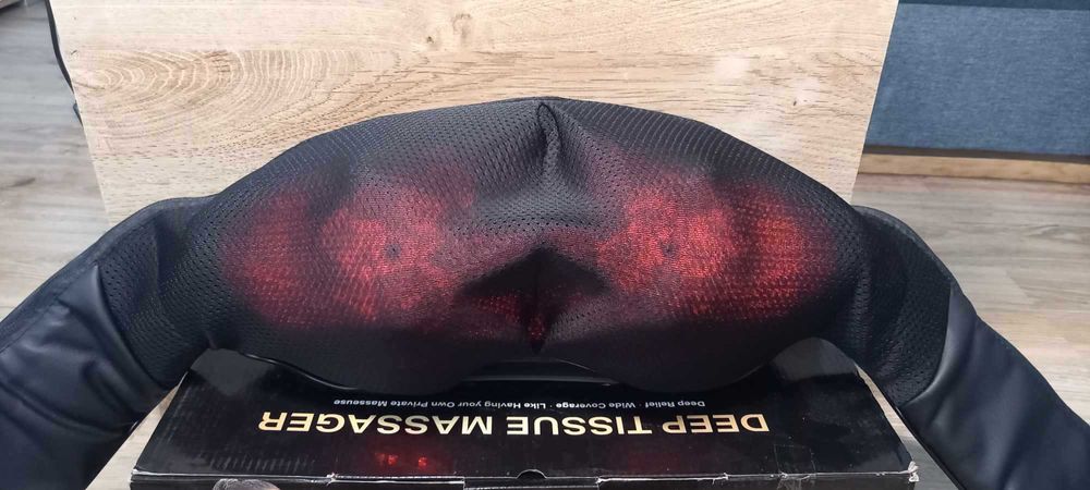 Masażer szyi, pleców,, nóg, Skórzany szal do masażu do domu i auta