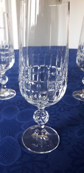 Piękne i wytworne lampki do białego wina - 7 sztuk, kryształ Bohemia