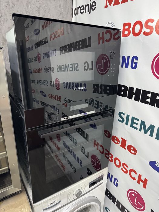 Чорна Духовка+мікро Bosch мікрохвильова піч духовий шкаф Бош