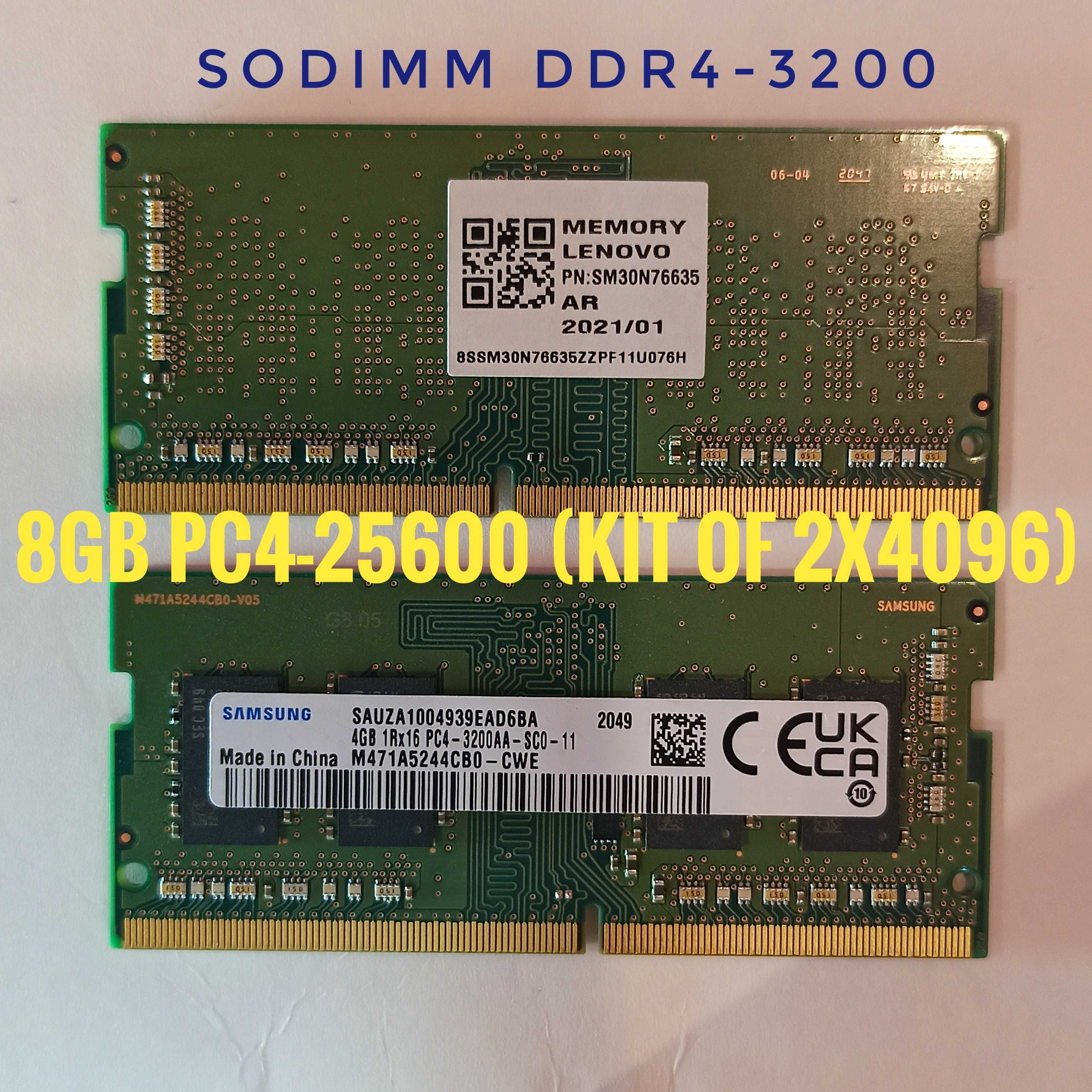 sodimm ddr4 3200 2 x 4GB SAMSUNG