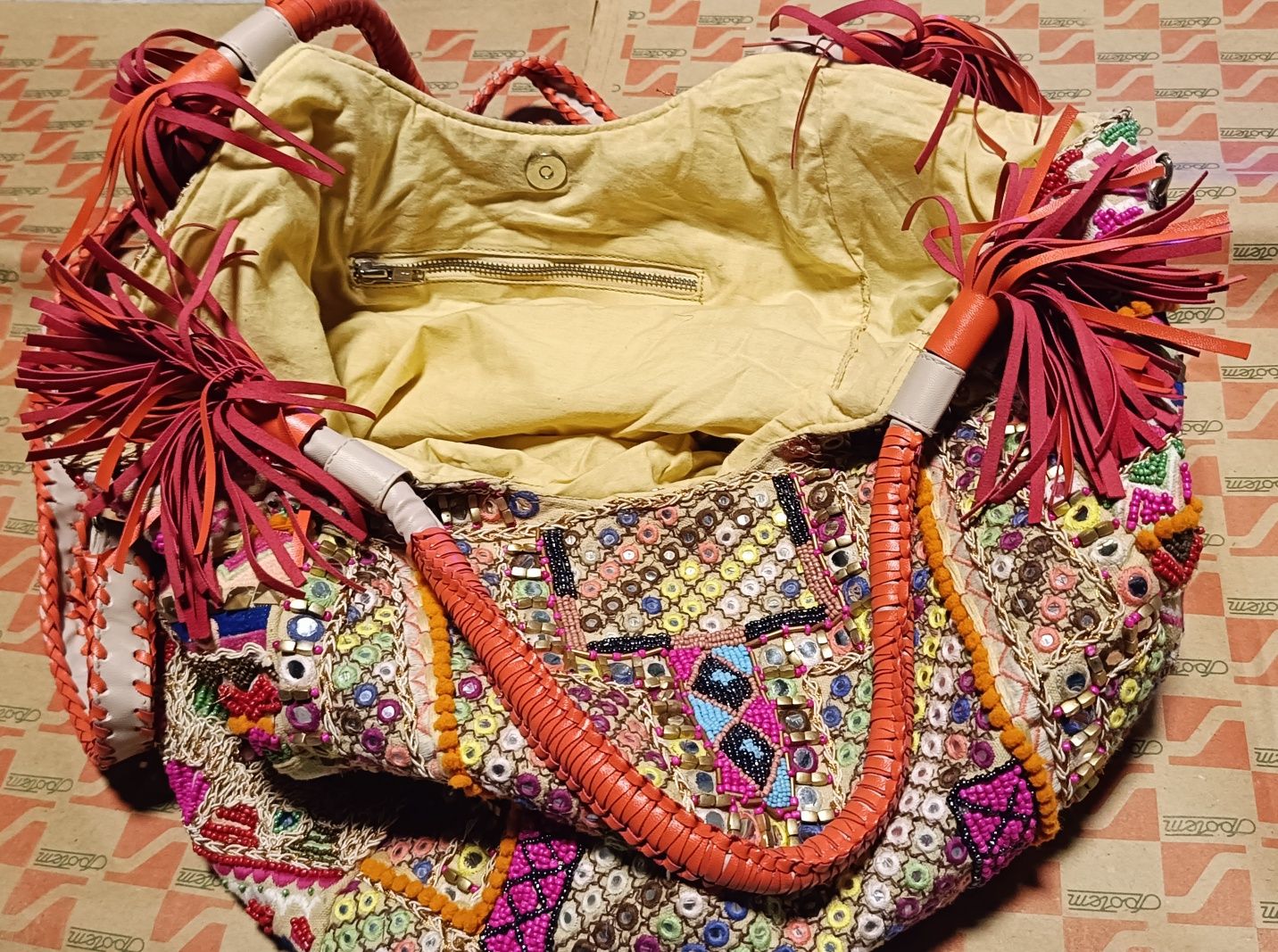 Duża Damska torebka Handmade Boho