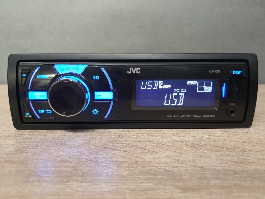 Radio samochodowe JVC KD-X30 MP3, 2x AUX, USB, RDS, RCA na wzmak 4x50W