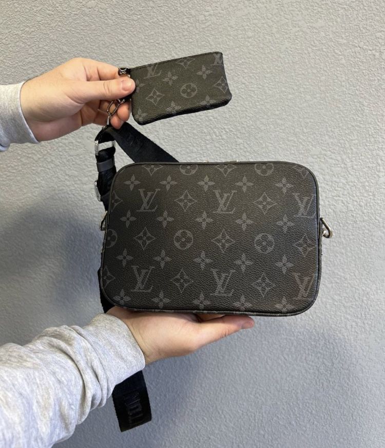 Мужская сумка через плечо 3в1 LV | Барсетка LV | Сумка Louis Vuitton