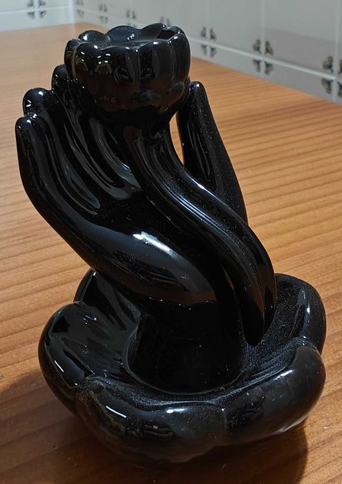 Queimador de incenso de fluxo reverso - Mão e Flor de Lótus