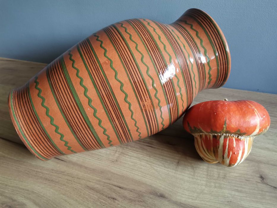 Stary duży wazon ceramika Spółdzielnia Kamionka Łysa Góra PRL 1960