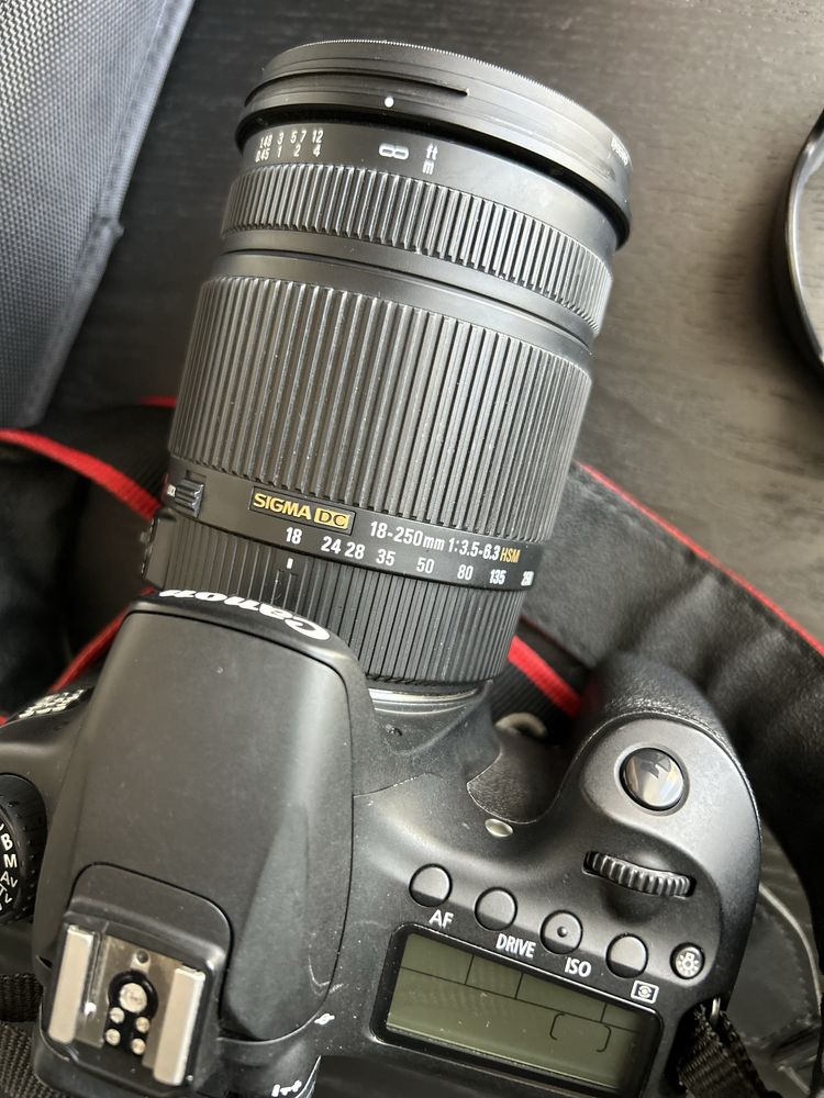 Canon EOS 60D body + Sigma 18-250mm lens + 2 batteries + Lowepro bag