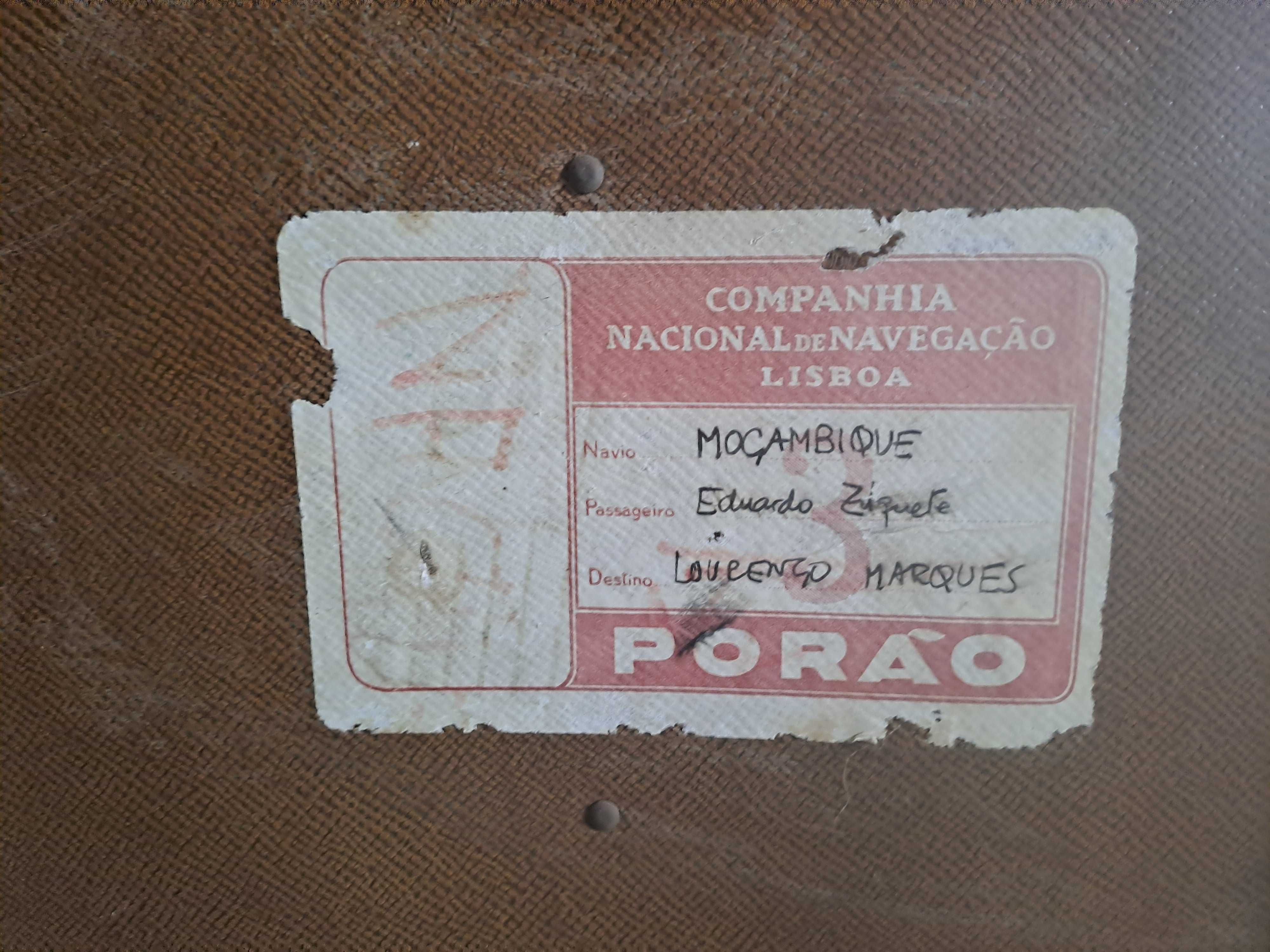Mala de viagem antigo-Companhia Nacional de Navegação