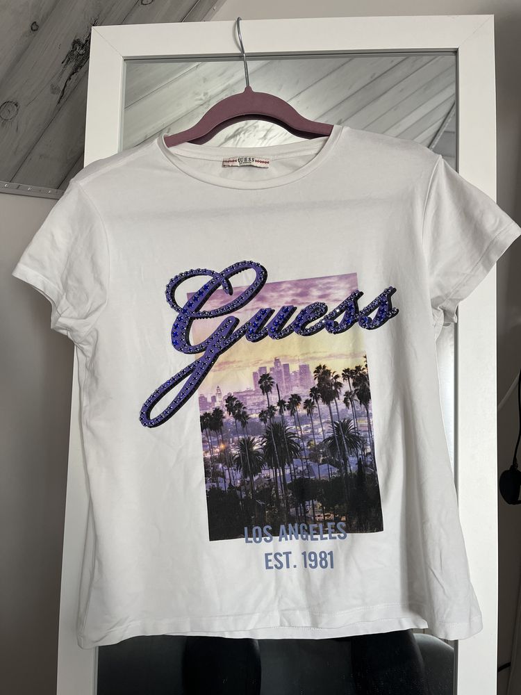 Biały T-Shirt damski Guess rozmiar S