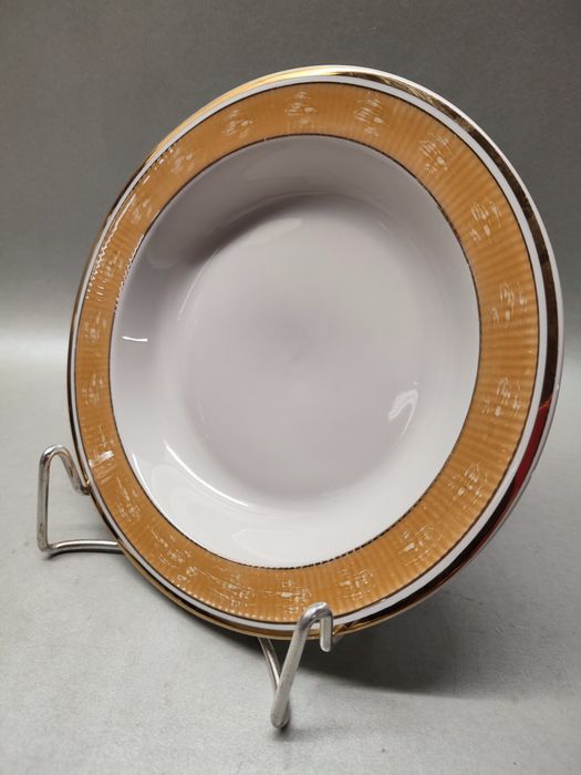 Talerze obiadowe głębokie Chodzież Roman Marmurek PRL Porcelana