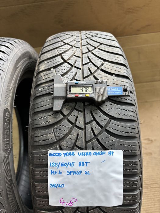 2x 185/60R15 88T GOODYEAR ULTRA GRIP 9+ opona zimowa 2020 M+S 3PMSF XL