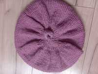 Beret hand made stylowy piękny fiolet jak nowy