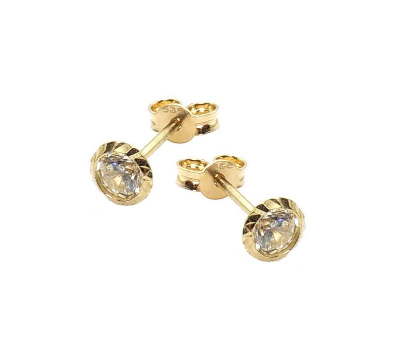 Złote kolczyki z cyrkoniami 14 karat -K/156