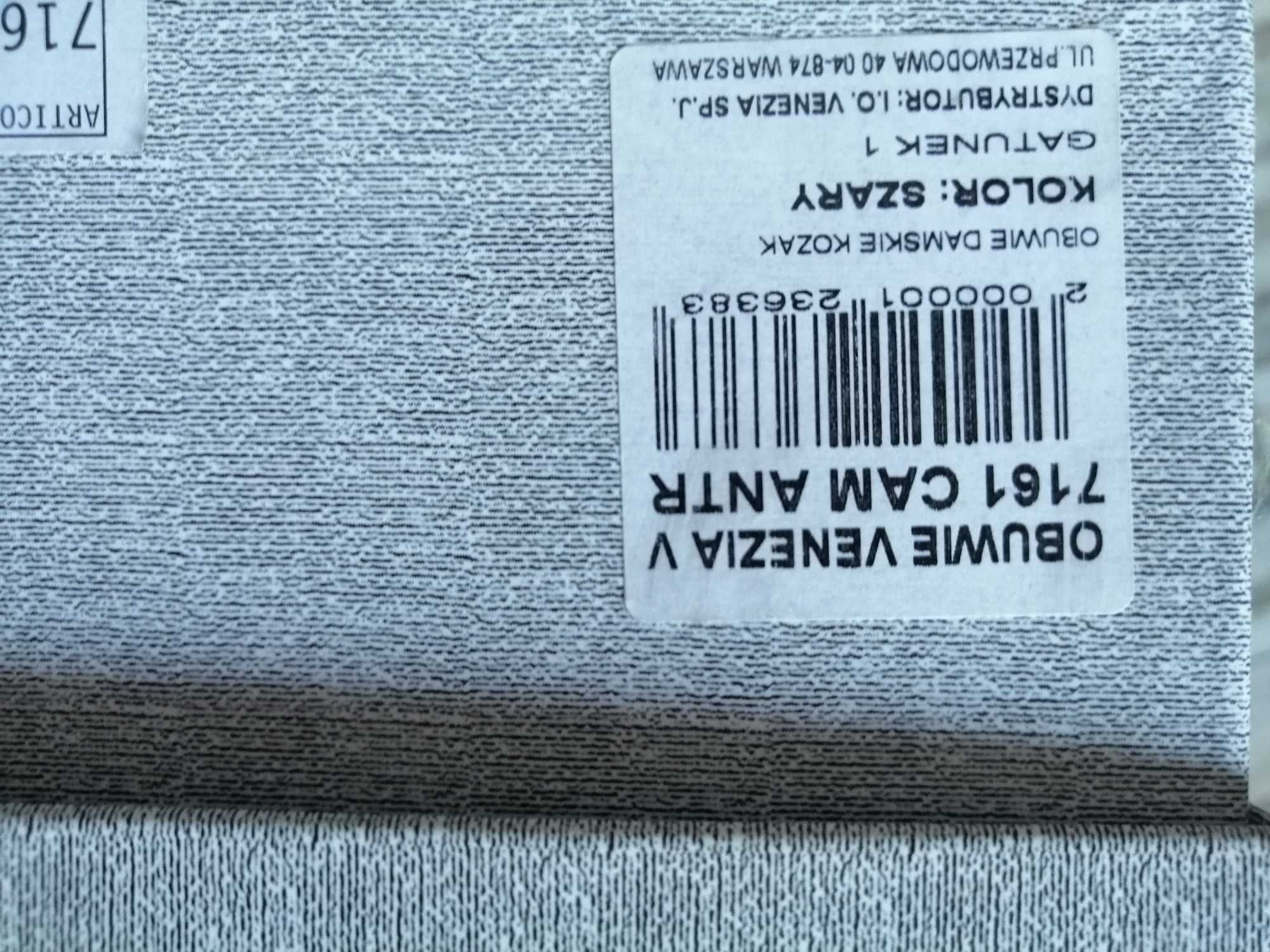 Włoskie Kozaki damskie na obcasie welurowe marki Venezia