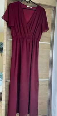 Długa sukienka burgundowa