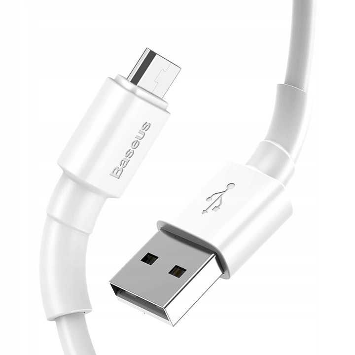BASEUS Kabel USB - Micro USB 2.4A 1m biały