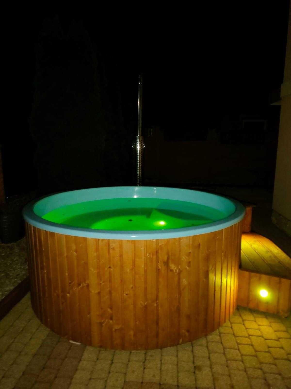 Duża balia do sauna ogrodowa jacuzzi basen LED pokrywa transportGRATIS