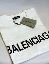 Нова стильна біла футболка оверсайз, біла футболка Balenciaga