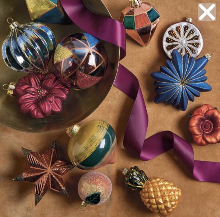 Преміум набор ялинкових іграшок , скло
