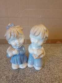 Figurki porcelanowe chłopca i dziewczynki