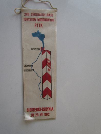 Proporczyk XVII Rajd Turystów Motorowych PTTK Siekierki Cedynia 1972