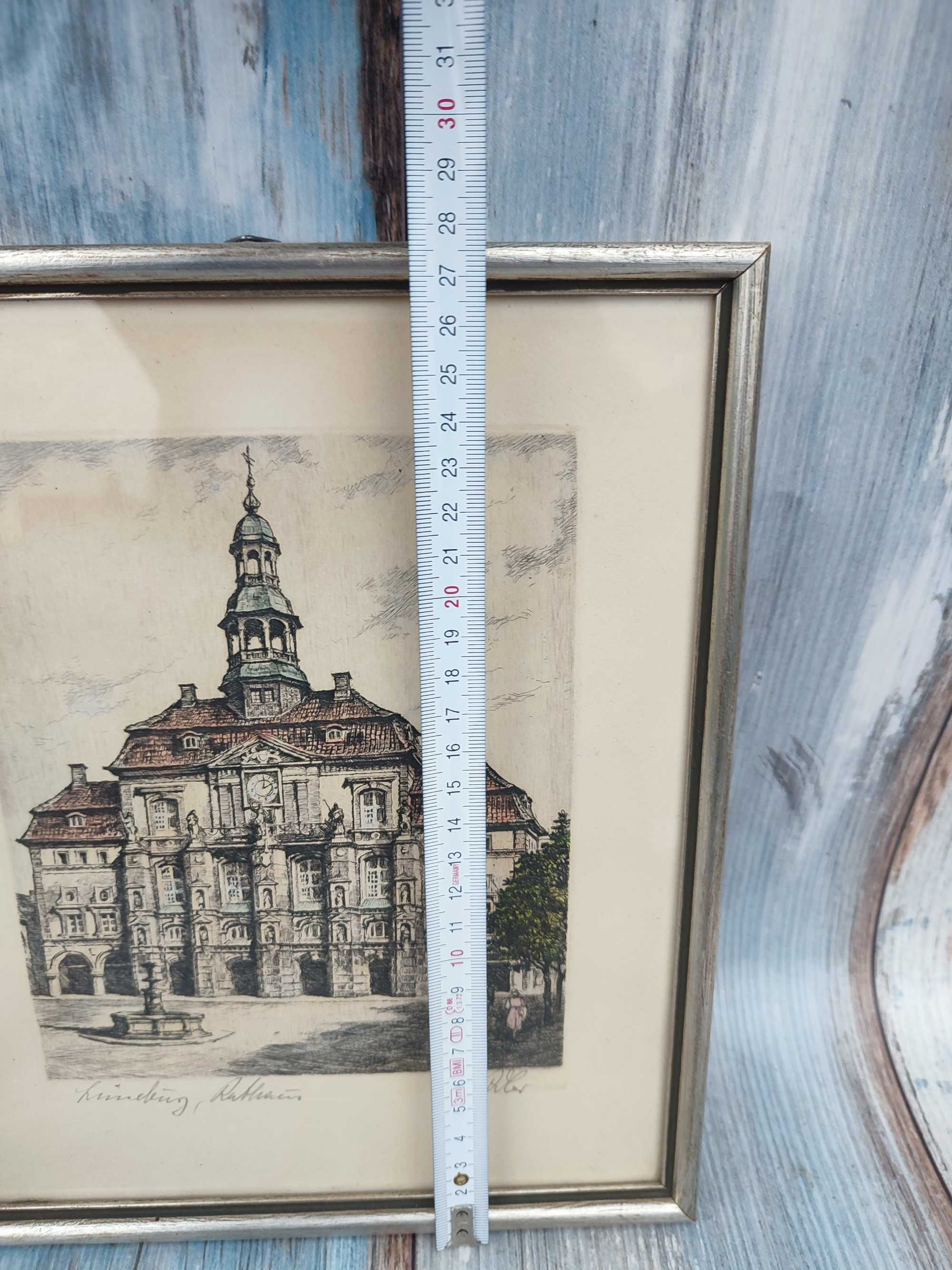 Stara Akwaforta - Akwatinta - Podpis Autora - vintage - design