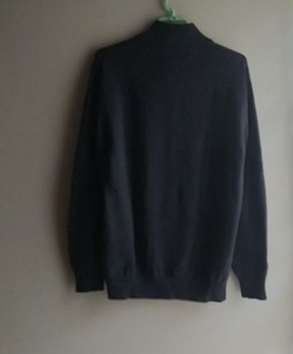 Tommy Hilfiger grafitowy rozpinany sweter męski XXL 100% bawełna