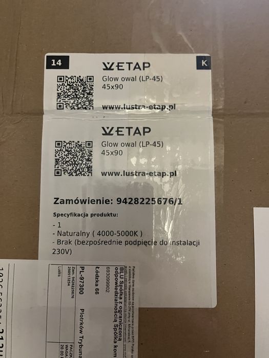 Lustro łazienkowe led 90x45