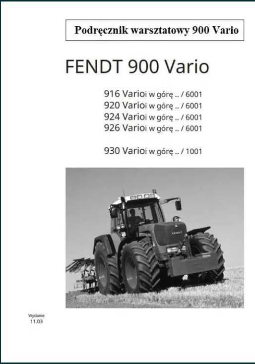 Instrukcja Napraw FENDT Vario 916, 920, 924, 926, 930 PL