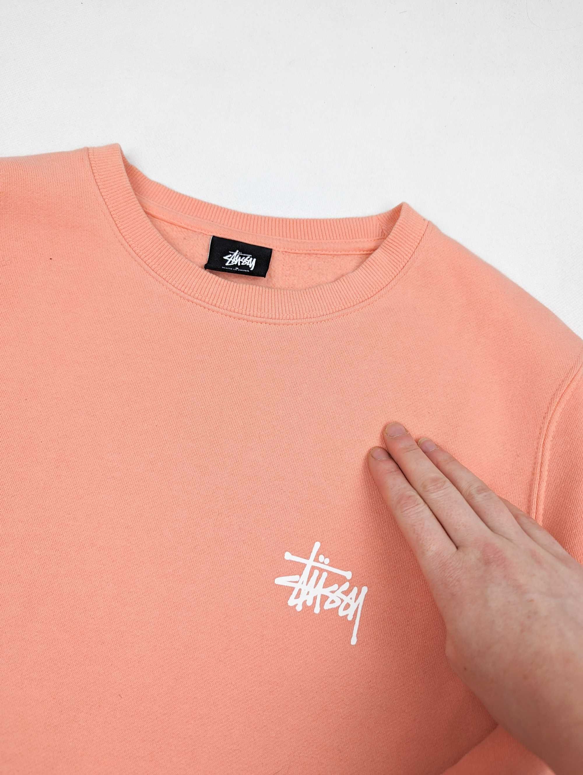 Stussy brzoskwiniowa bluza S logo