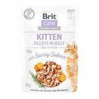 Brit Care Kitten Fillets in Jelly -  корм с лососем для котят 85гр