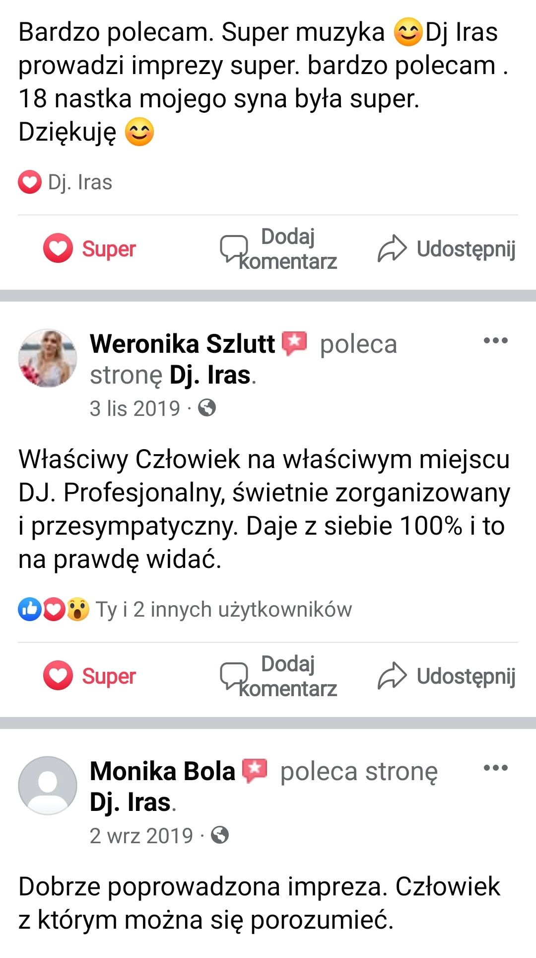 DJ konferansjer Iras  .Wesela ,rocznice, urodziny ,festyny,.