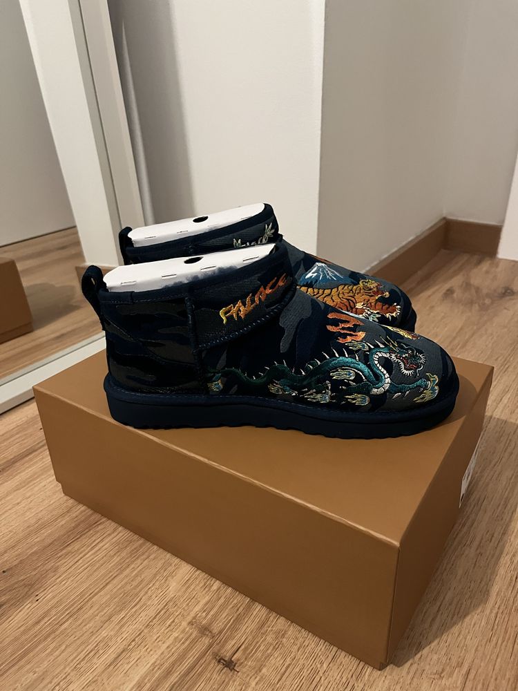 Ugg x Palace blue navy camo ultra mini boot