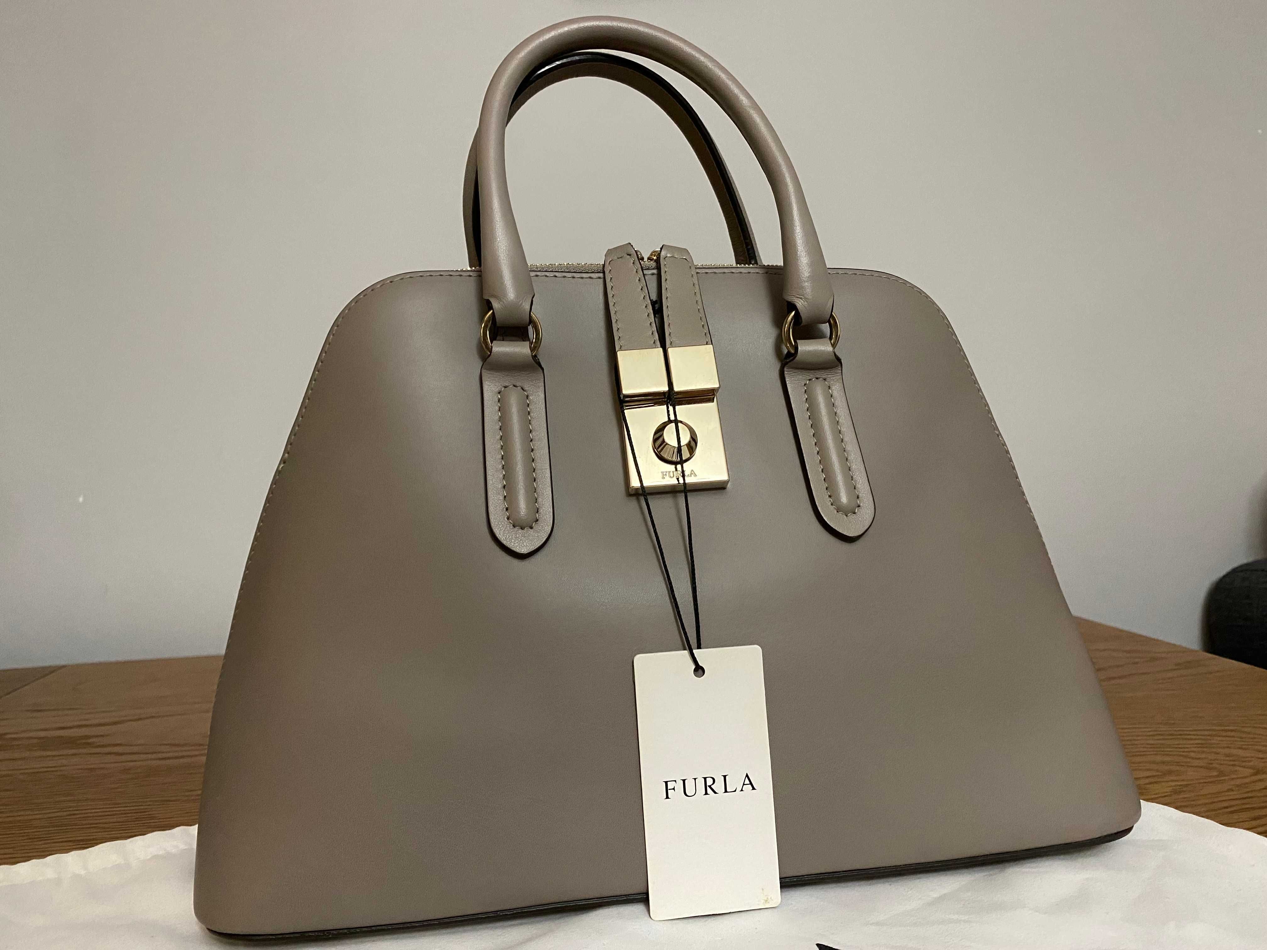 Torebka FURLA Milano 886485 B BKV7 VFO Sabbia Beżowa Skórzana