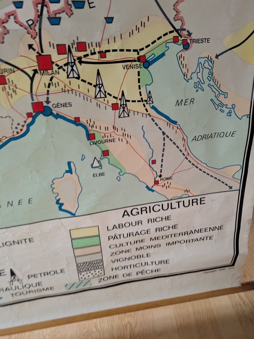Retro duża stara mapa Europy