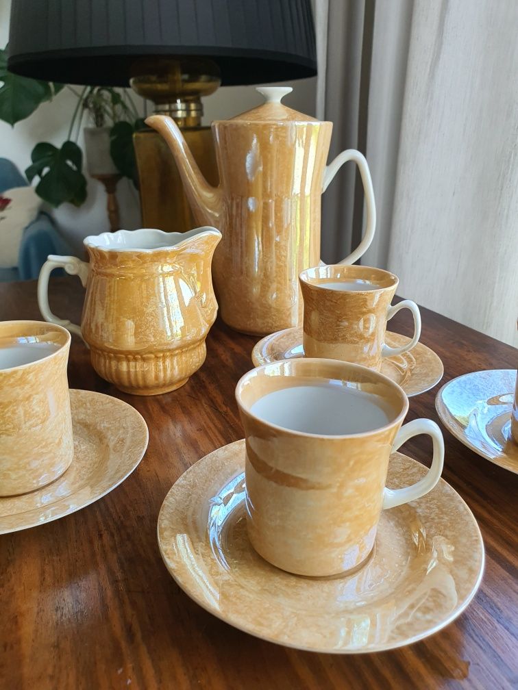 Serwis porcelanowy, kawowy, PRL, Włocławek, marmurek