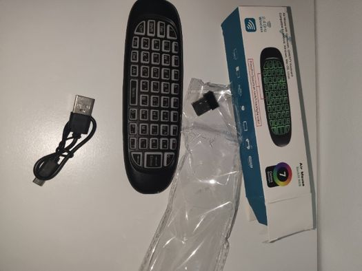 Teclado qwerty air mouse C120 com Giroscopio smarttv e TV android NOVO