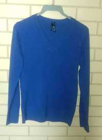 Niebieski sweterek z dekoltem w serek Atmosphere Primark rozmiar 38 S