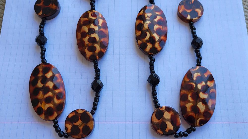 Модные Бусы на застежке, пластик, 130см