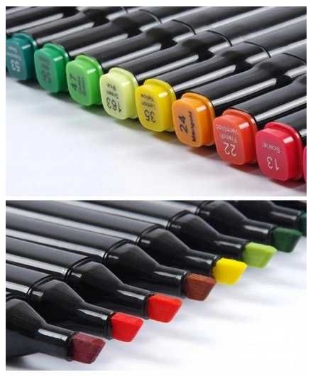 MARKERY ALKOHOLOWE 168 SZT Mazaki Pisaki Dwustronne Pro + TORBA