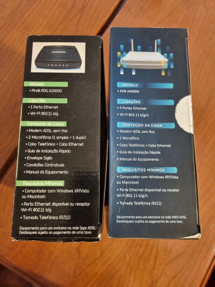 Sapo MEO kit ADSL internet router antigos